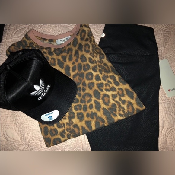 New! Found Denim Vintage Leopard/Pink Ringer T Shirt Size Large 🐆 - Picture 12 of 13